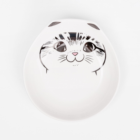 Миска керамическая овальная с ушками для кошек, 14,8x5 см, белая 4