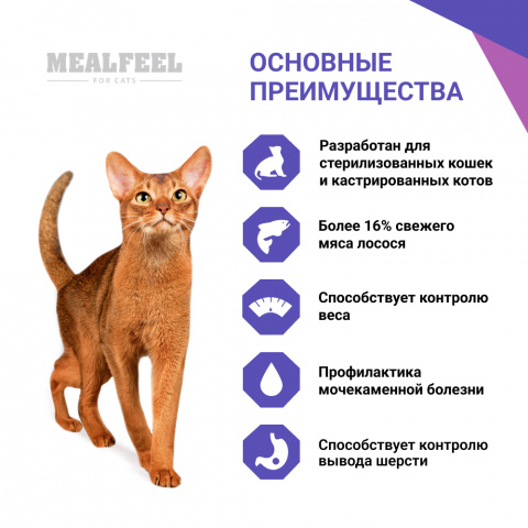 Functional Nutrition Sterilized Корм для стерилизованных кошек старше 1 года, с лососем, 1,5 кг 1