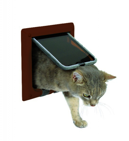 Дверца для кошки (16,5х17,4 см) коричневая