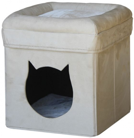 Дом-когтеточка Mara (39х39х42 см) для мелких и средних пород кошек, бежевый