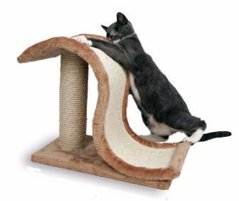 Когтеточка для кошек на столбике Волна, коричневая, высота 39 см 1