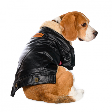 Куртка из кожзама для собак 2XL черный (унисекс) 1