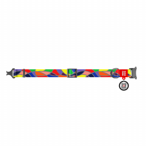 Ошейник WAUDOG Nylon с рисунком Витраж (ширина 25мм, длина 35-58см)металлическая пряжка-фасткес