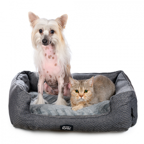 Лежак для кошек и собак мелких и средних пород, 70х60х19 см, серый
