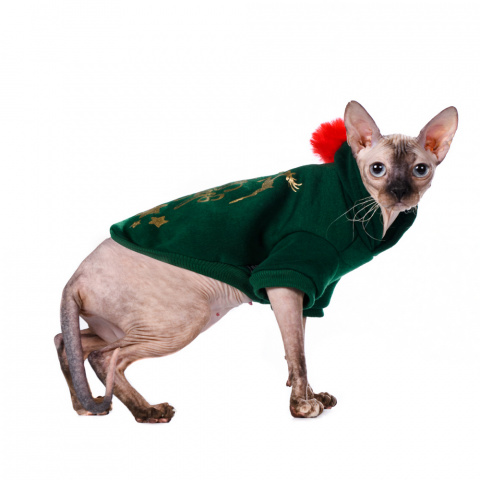Толстовка для собак зеленая Christmas M 9