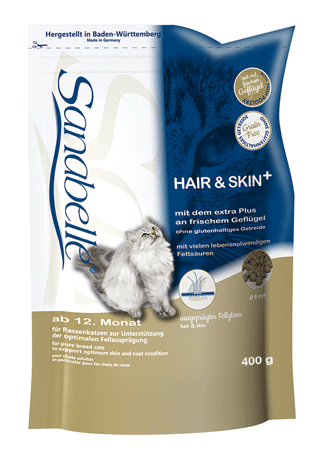 Hair and Skin корм для кошек для здоровья и цвета шерсти, 400 г