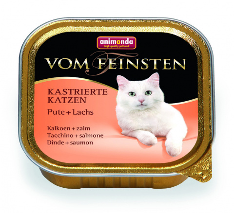 Vom Feinsten Castrated Cats консервы для стерилизованных кошек, с индейкой и лососем, 100 г