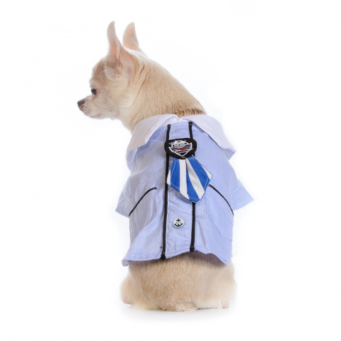 Рубашка с галстуком для собак XS голубой (унисекс) 2