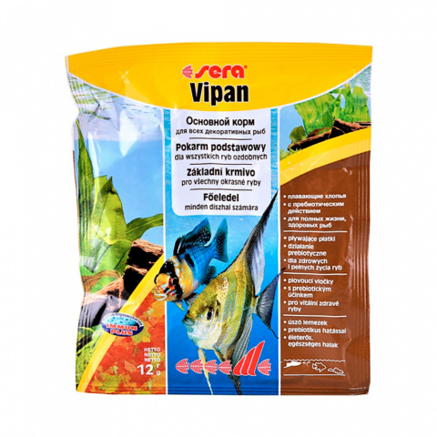 vipan корм для декоративных рыб хлопья, пак. 12 г