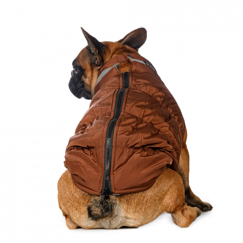 Куртка на молнии для собак Французский бульдог L коричневый (унисекс) 1