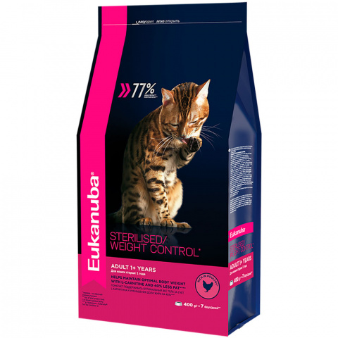 Adult Sterilized/Weight Control корм для стерилизованных кошек и кошек с избыточным весом старше 1 года, с курицей, 1,5 кг