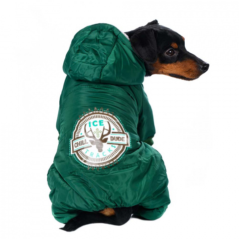 Комбинезон с капюшоном для собак XL зеленый (унисекс) 1
