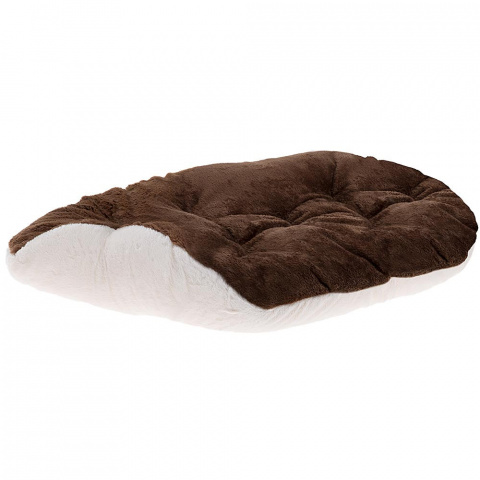 Подушка плюшевая для кошек и собак мелких пород Relax Soft, 65х42х2 см, бело-коричневый 1
