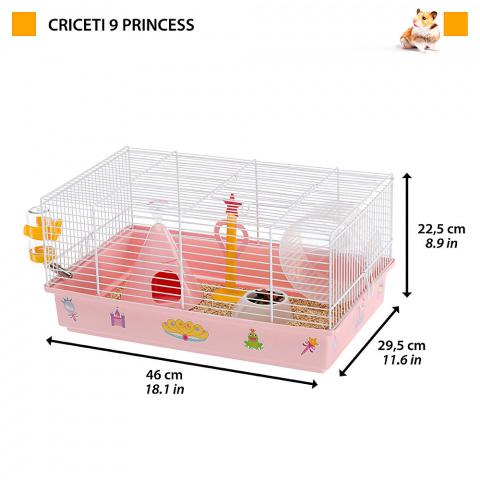 Клетка для хомяков Criceti 9 Princess, 46x29,5x23 см, розовая 1