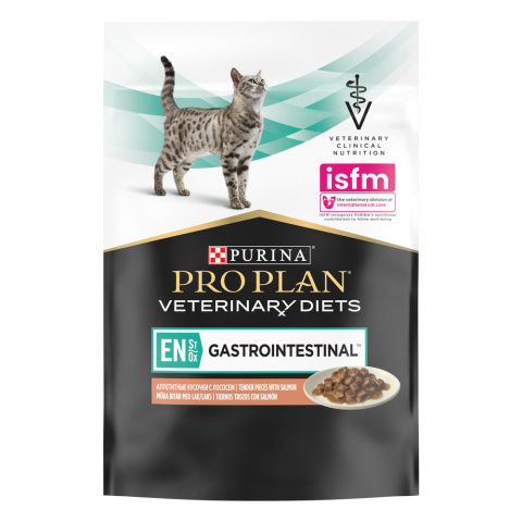 EN ST/OX Gastrointestinal Влажный диетический корм (пауч) для кошек при расстройствах пищеварения, с лососем, 85 гр.