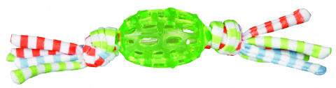 Игрушка для собак Мяч для регби с кисточками, 8 см /28 см