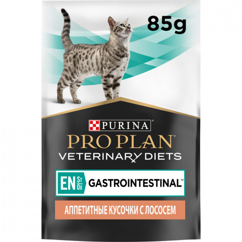 EN ST/OX Gastrointestinal Влажный диетический корм (пауч) для кошек при расстройствах пищеварения, с лососем, 85 гр. 15