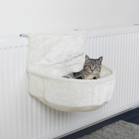 Лежак-гамак подвесной на радиатор для кошек всех размеров, 45х13х33 см, белый 1