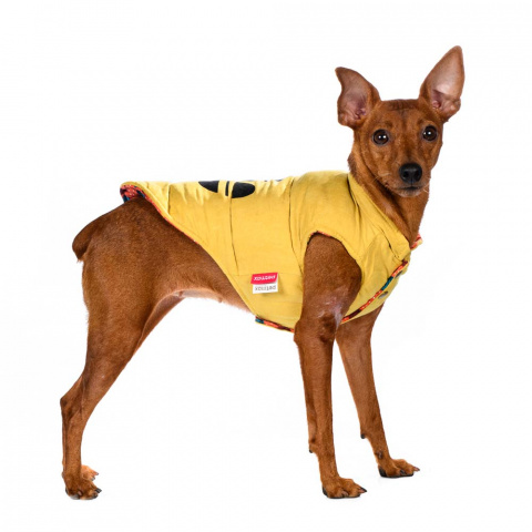 Куртка двухсторонняя для собак S желтый (унисекс)