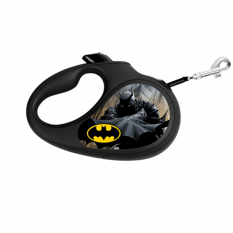 Поводок-рулетка WAUDOG с рисунком Бэтмен Черный, размер S, до 15 кг, 5м черная