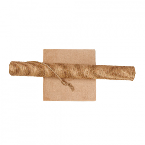 Когтеточка-столбик (35х35х82 см, верёвка 10 см) с джутом для кошек, бежевый 4