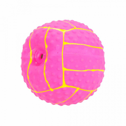 Игрушка для собак Мяч волейбольный, латекс, розовый 7 см