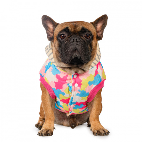 Куртка с капюшоном для собак M розовый (унисекс) 1