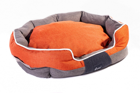Лежак Кристель для кошек и собак средних пород, 75х60х25 см, кораллово-оранжевый