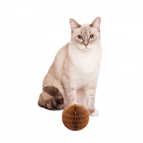 Игрушка для кошек Шар крафтовый с погремушкой 1