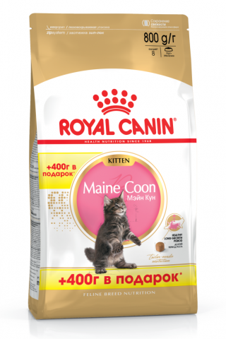 Kitten Maine Coon корм для котят породы мейн-кун в возрасте до 15 месяцев, 400 + 400 г