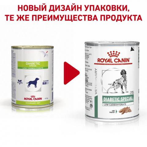 Diabetic Special S/O Low Carbohydrate Влажный корм (консервы) для собак при сахарном диабете, 410 гр. 1