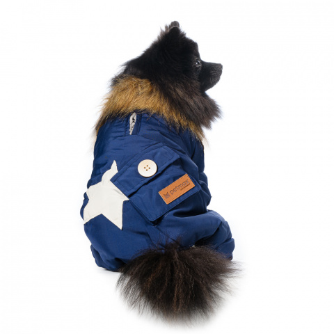 Комбинезон для собак голубой с мехом XS 1