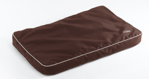 Подушка-лежак для животных POLO 80 коричневая, со съемным непромокаемымчехлом нейлон 50х80х8 см