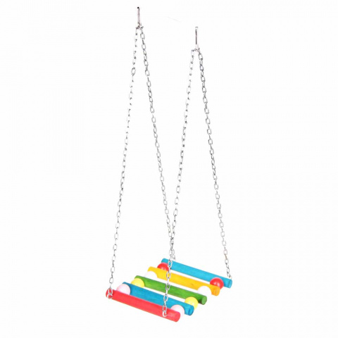 Игрушка для птиц Качели на цепочке разноцветные 9x8x20 см