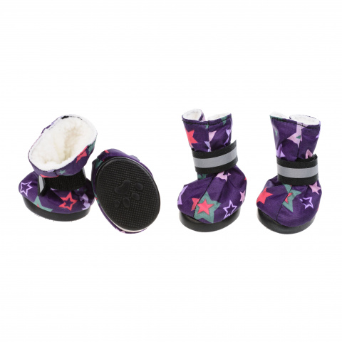 Ботинки на липучках для собак M фиолетовый (унисекс)