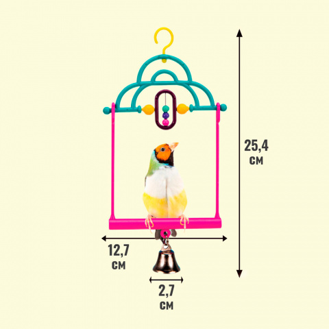 Игрушка для птиц Качели с бусинами, 25,4х12,7 см 1