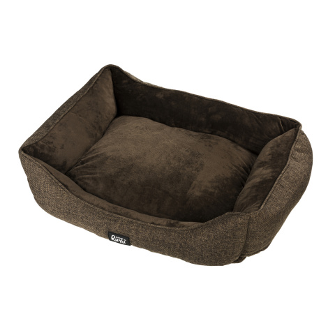 Лежак для животных прямоугольный Тунтури коричневый, размер S 55x45x16 см