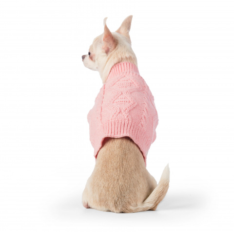 Свитер вязаный для собак 55см 4XL розовый (унисекс) 1