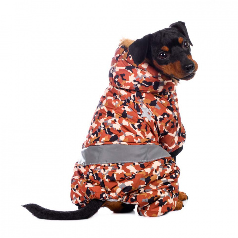 Комбинезон с меховым капюшоном для собак XL коричневый (унисекс)