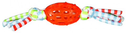 Игрушка для собак Мяч для регби с кисточками, 8 см /28 см 1