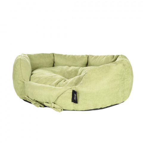 Лежак велюровый круглый №6 для собак и кошек мелких и средних пород, 45х49х15 см, зеленый