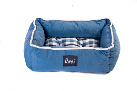 Лежак Кьель для кошек и собак средних пород, 86x61x23 см, голубой