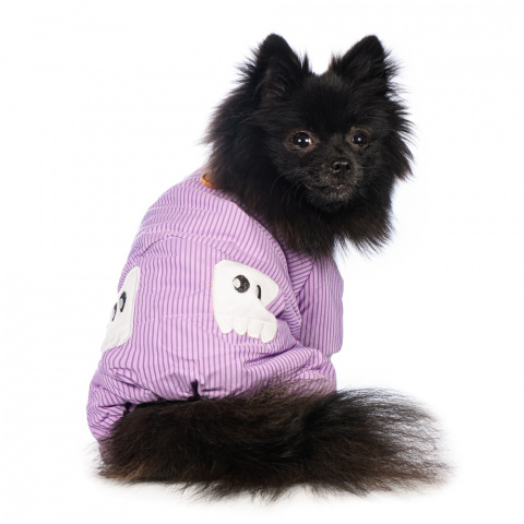 Комбинезон для собак фиолетовый полосатый девочка L