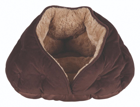 Лежак-пещера Malu для собак мелких пород, 47х27х41 см, коричневый
