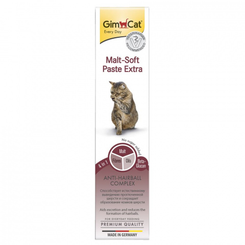 GimCat Паста для кошек Мальт Софт Экстра для вывода шерсти и улучшенияпищеварения 20 г