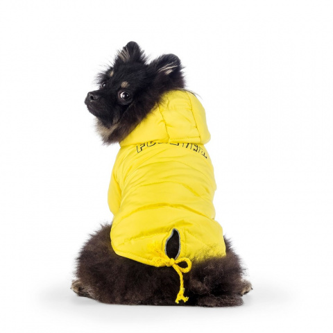 Куртка с меховым капюшоном для собак M желтый (унисекс) 1