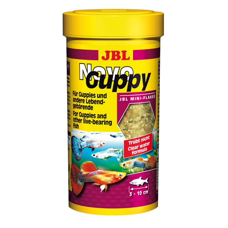 NovoGuppy Основной корм для живородящих аквариумных рыб, хлопья, 250мл (45г)