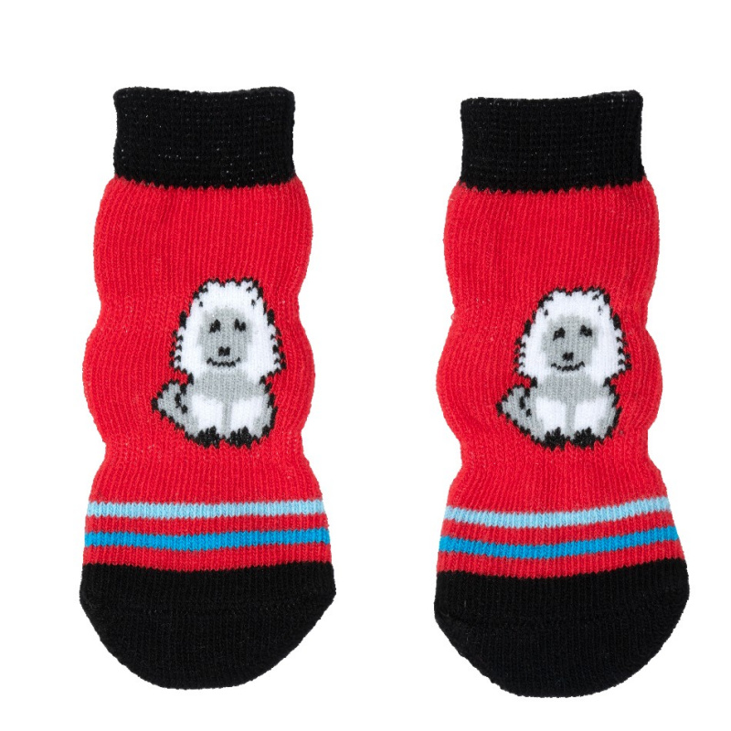 Носки для собак красные удлиненные S 1