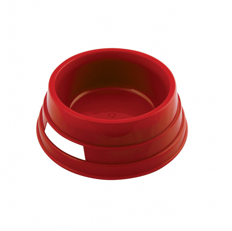 Миска пластиковая круглая для собак 16см красная