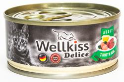 Delice Adult консервированный корм для кошек, с индейкой и телятиной, 100 г